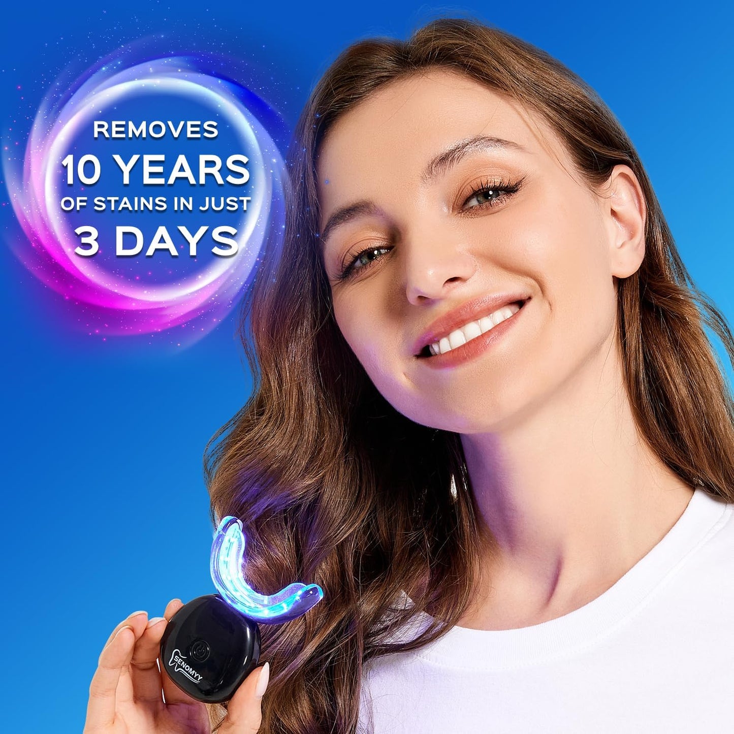 Teeth Whitening Kit 16X LED Light Rechargeable,Teeth Whitener Gel Pen Strips, with 30Ml Carbamide Peroxide Tooth Whitening Gel,3Ml Remineralization Gel,Built-In 15 Minute Timer,For Sensitive Teeth