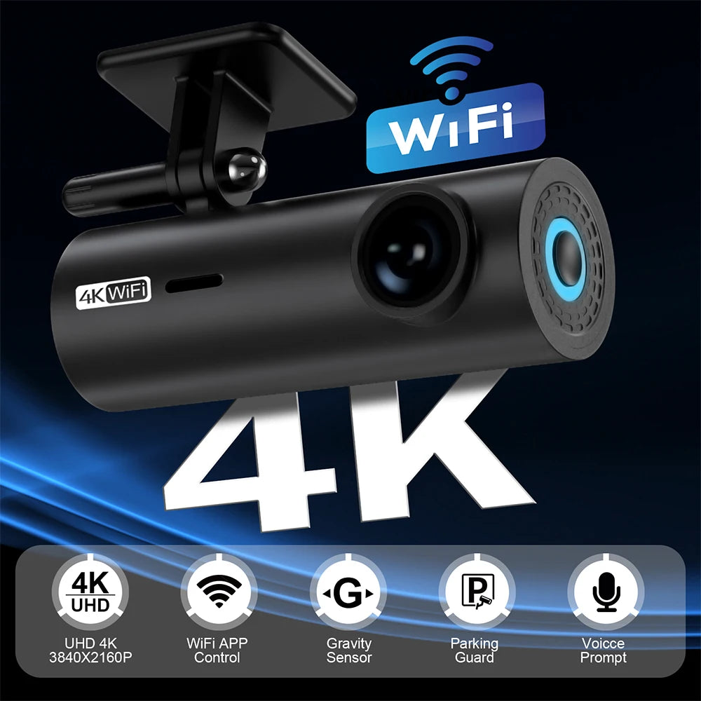 LF10 4K Ultra HD Front Dash Cam - Loop Recording & Auto Overwrite with Time-Stamp Playback