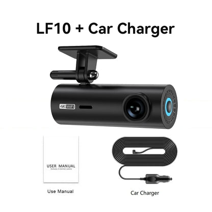LF10 4K Ultra HD Front Dash Cam - Loop Recording & Auto Overwrite with Time-Stamp Playback