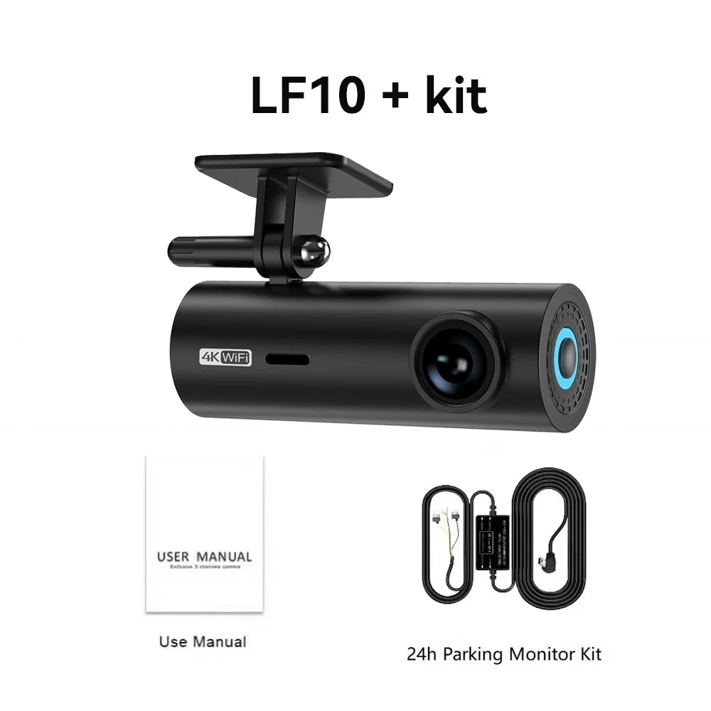 LF10 4K Ultra HD Front Dash Cam - Loop Recording & Auto Overwrite with Time-Stamp Playback