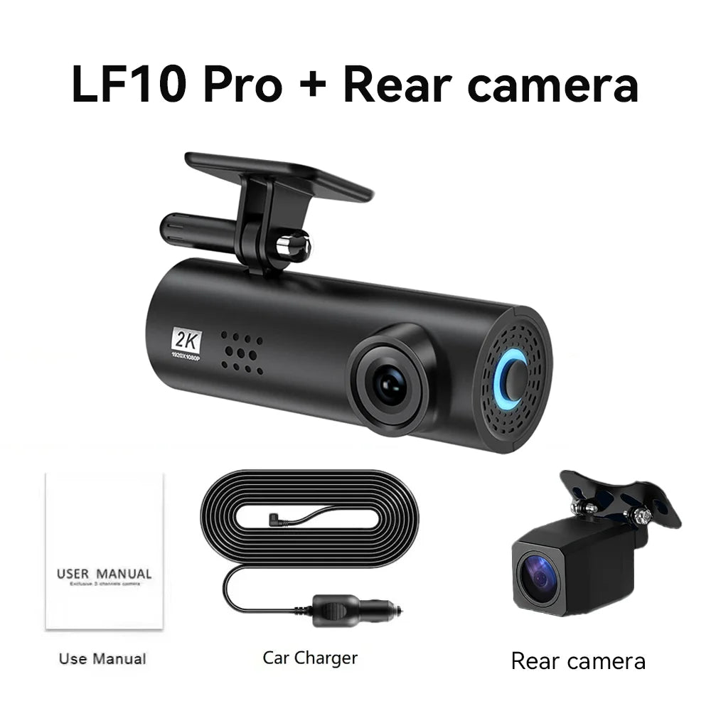 LF10 4K Ultra HD Front Dash Cam - Loop Recording & Auto Overwrite with Time-Stamp Playback