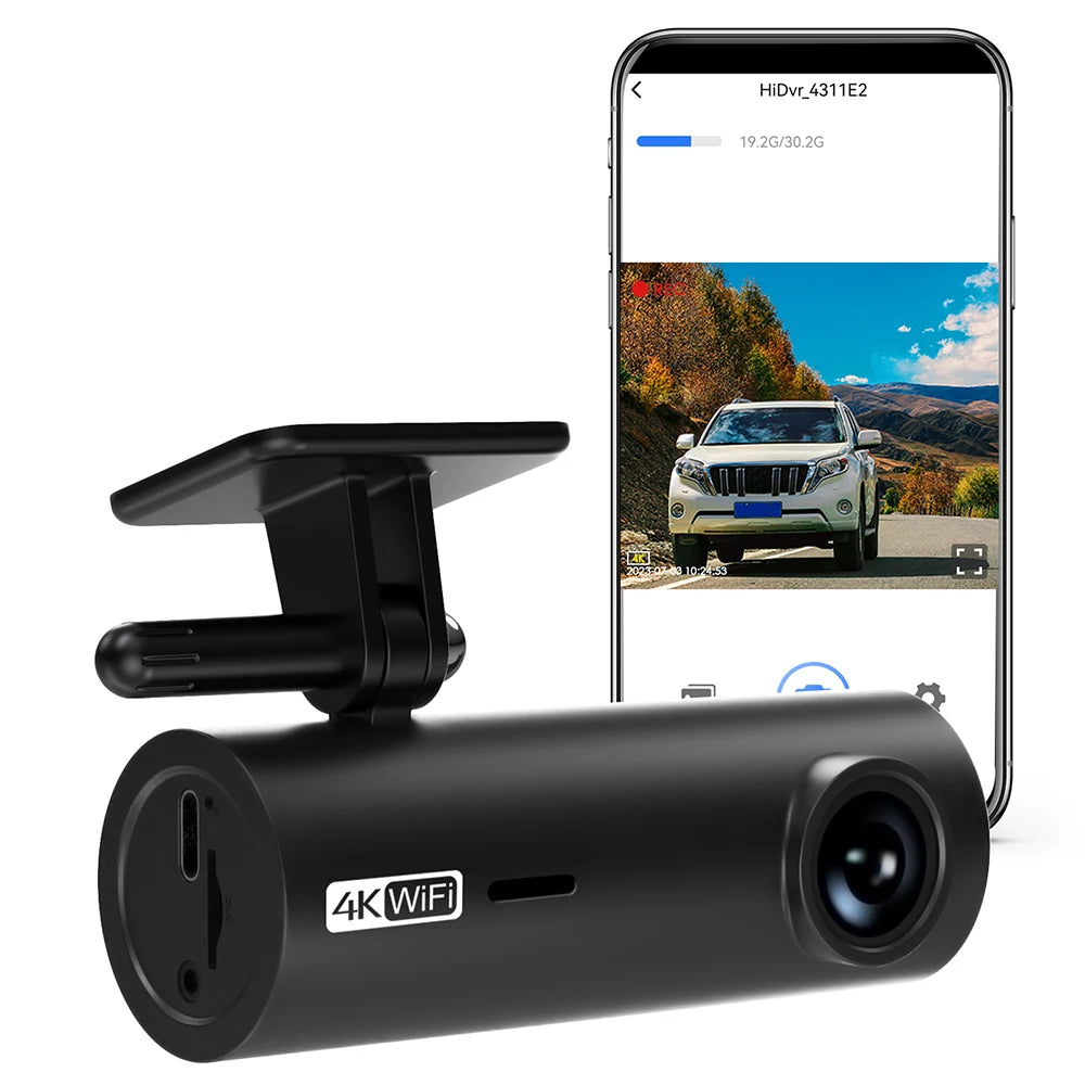 LF10 4K Ultra HD Front Dash Cam - Loop Recording & Auto Overwrite with Time-Stamp Playback