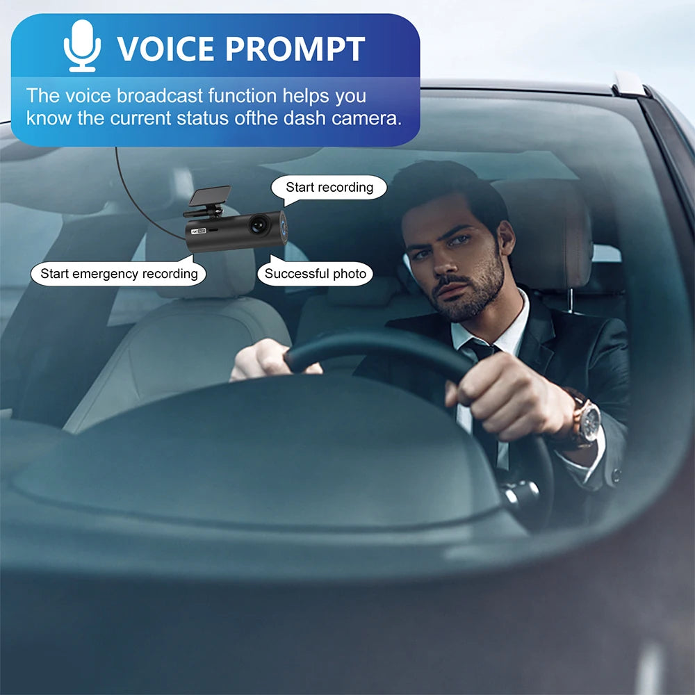 LF10 4K Ultra HD Front Dash Cam - Loop Recording & Auto Overwrite with Time-Stamp Playback